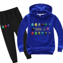 2er Set Junge Anime Among Us Hoody Anzug Kinder Pullover Sweatshirts