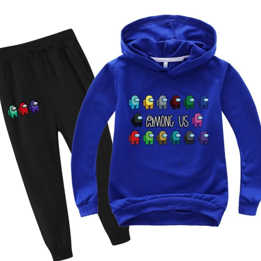 2er Set Junge Anime Among Us Hoody Anzug Kinder Pullover Sweatshirts