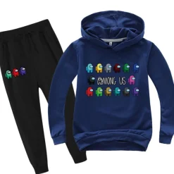 2er Set Junge Anime Among Us Hoody Anzug Kinder Pullover Sweatshirts