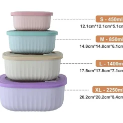 4er Set Kingbon Frischhaltedosen Luftdicht Quadratisch BPA-frei
