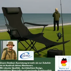 2er Set Liegestuhl tragbar Campingstuhl zusammenklappbar, Getränkehalter Tasche