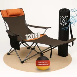 2er Set Liegestuhl tragbar Campingstuhl zusammenklappbar, Getränkehalter Tasche