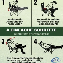 2er Set Liegestuhl tragbar Campingstuhl zusammenklappbar, Getränkehalter Tasche