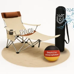 2er Set Liegestuhl tragbar Campingstuhl zusammenklappbar, Getränkehalter Tasche