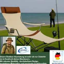 2er Set Liegestuhl tragbar Campingstuhl zusammenklappbar, Getränkehalter Tasche