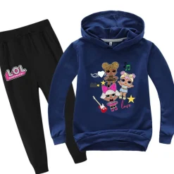 2er Set Mädchen L.O.L Surprise Hoodie Anzug Kinder Pullover Sweatshirts mit Hose