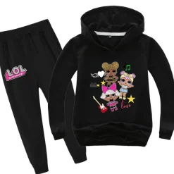 2er Set Mädchen L.O.L Surprise Hoodie Anzug Kinder Pullover Sweatshirts mit Hose