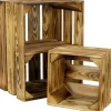2er set Obstkiste Schubladenkiste Belotta geflammt Weinkiste Holzkiste mini Regal
