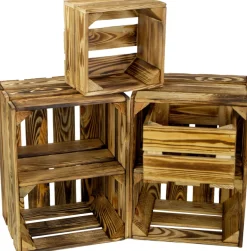 2er set Obstkiste Schubladenkiste Belotta geflammt Weinkiste Holzkiste mini Regal