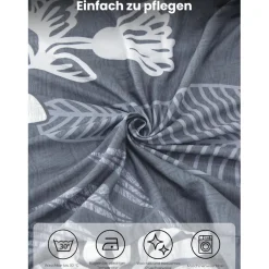 6er Set Stuhlhussen mit Palmblätter-Muster, elastisch und waschbar für