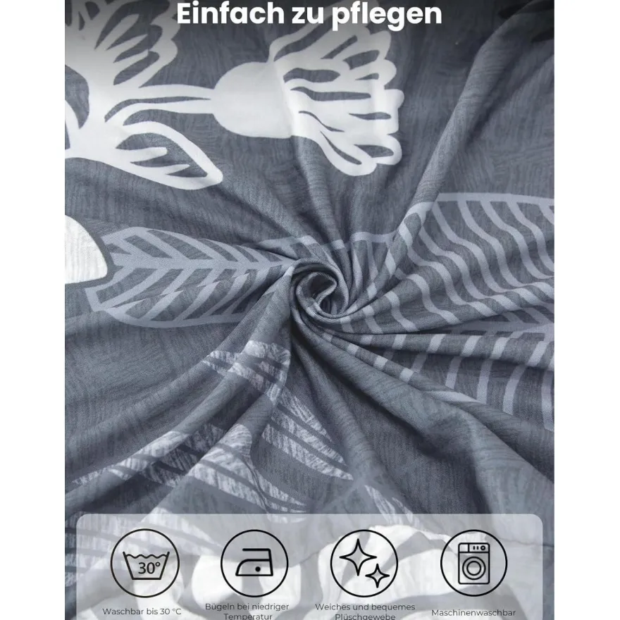 6er Set Stuhlhussen mit Palmblätter-Muster, elastisch und waschbar für