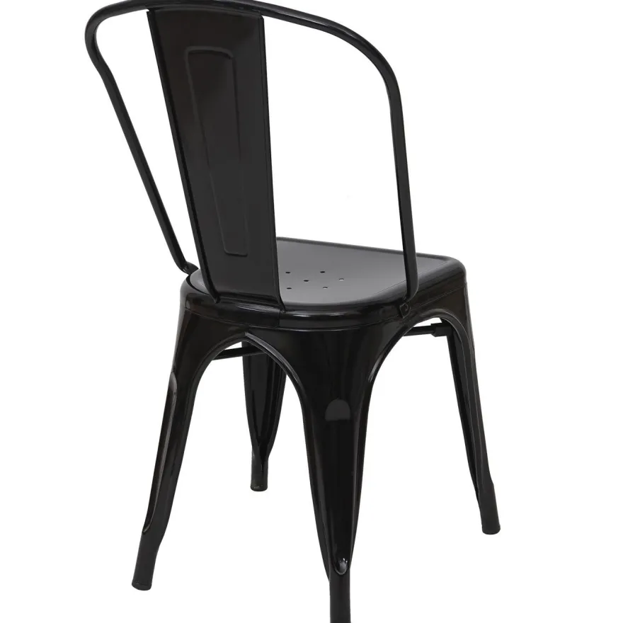 2er-Set Stuhl HWC-A73, Bistrostuhl Stapelstuhl, Metall Industriedesign stapelbar