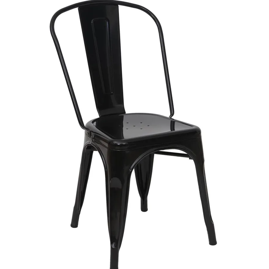 2er-Set Stuhl HWC-A73, Bistrostuhl Stapelstuhl, Metall Industriedesign stapelbar