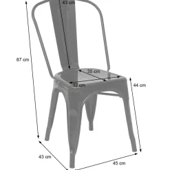 2er-Set Stuhl HWC-A73, Bistrostuhl Stapelstuhl, Metall Industriedesign stapelbar