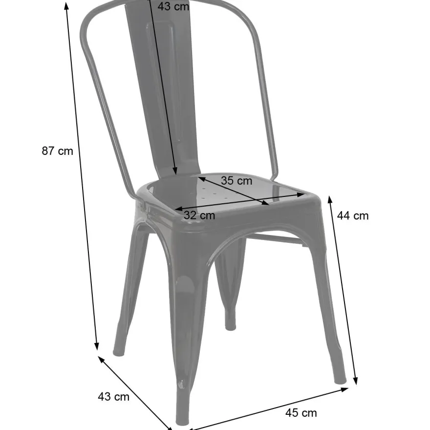 2er-Set Stuhl HWC-A73, Bistrostuhl Stapelstuhl, Metall Industriedesign stapelbar