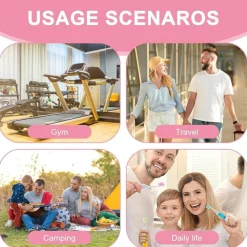 4er Set WLLHYF Reise-Zahnbürste Mini tragbar faltbar mit Etui Cartoon-Tierbilder