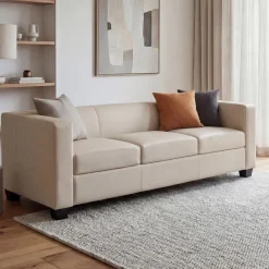 3er Sofa Couch Loungesofa Lille, Leder