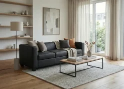 3er Sofa Couch Loungesofa Lille, Leder