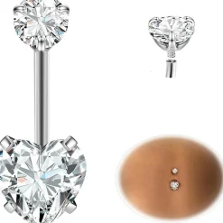 Eshioner G23 Titan Bauchnabelpiercing 14G - Gold, Silber, Rosa, Lila, Bunt