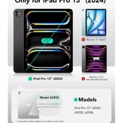 ESR iPad Pro 13 Zoll 2024 Schutzfolie Paper Feel 2 Stück Klare matte Oberfläche