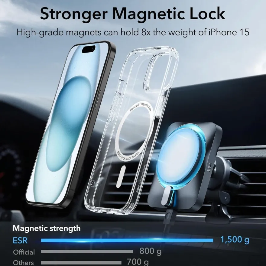 ESR iPhone 15 Plus Hülle, MagSafe kompatibel, Militärnorm Schutz, Kratzfeste