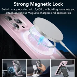 ESR iPhone 15 Pro Hülle, klares Silikon Case mit MagSafe, stoßfest & dünn