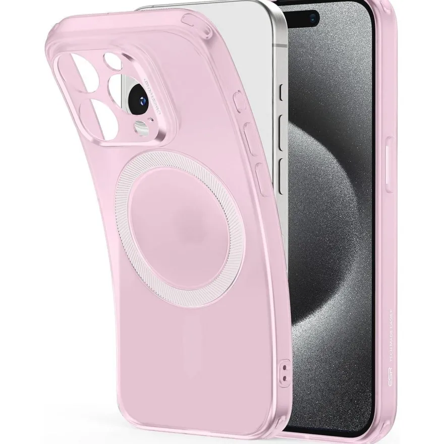 ESR iPhone 15 Pro Hülle, klares Silikon Case mit MagSafe, stoßfest & dünn