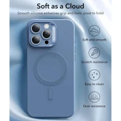ESR iPhone 16 Pro Hülle - MagSafe kompatibel, Silikon, stoßfest, blau
