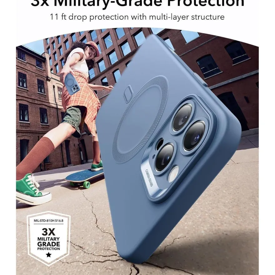 ESR iPhone 16 Pro Hülle - MagSafe kompatibel, Silikon, stoßfest, blau