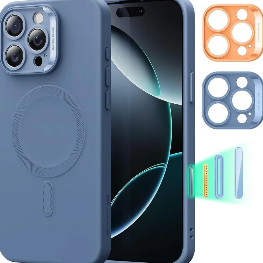 ESR iPhone 16 Pro Hülle - MagSafe kompatibel, Silikon, stoßfest, blau