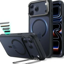 ESR iPhone 17 Pro Hülle mit MagSafe, Kamerasteuerung und Ständer, Mattschwarz