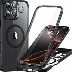ESR iPhone 16 Pro Max Hülle kompatibel mit MagSafe, 360 Grad stoßfest, klare