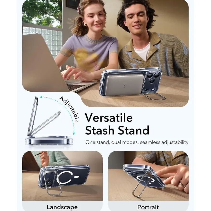 ESR iPhone 17 Pro Max Hülle, MagSafe kompatibel, mit integriertem Ständer und