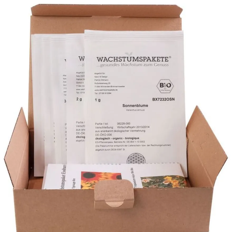 Essbare Blüten Saatgut-Box S Bio mit Beschreibung und Anbauempfehlungen NEU!
