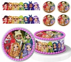 Essbar Rainbow High Torte Tortenbild Fototorte Zuckerbild Geburstag8