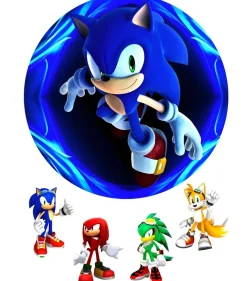 Essbar Sonic the Hedgehog Kuchen Party Tortenaufleger Torte Geburstag Zuckerbild 03