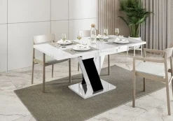 Esstisch MASIVE - Ausklappbar, Tisch, Wohnzimmer, Esszimmertisch, Hochglanz