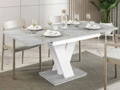 Esstisch MASIVE - Ausklappbar, Tisch, Wohnzimmer, Esszimmertisch, Hochglanz