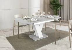 Esstisch MASIVE - Ausklappbar, Tisch, Wohnzimmer, Esszimmertisch, Hochglanz