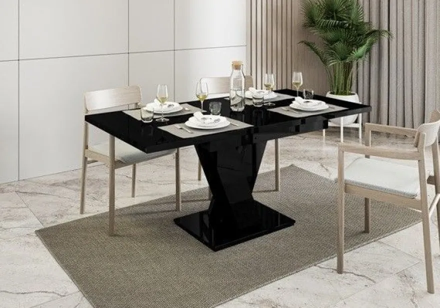 Esstisch MASIVE - Ausklappbar, Tisch, Wohnzimmer, Esszimmertisch, Hochglanz