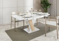 Esstisch MASIVE - Ausklappbar, Tisch, Wohnzimmer, Esszimmertisch, Hochglanz