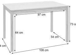 Esszimmer-Set HWC-F77, Sitzgruppe Esszimmergruppe, Massiv-Holz Landhaus 110cm