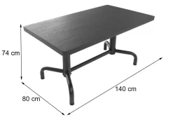 Esszimmertisch HWC-P31, Tisch Esszimmertisch, Industrial Holz 140x80cm