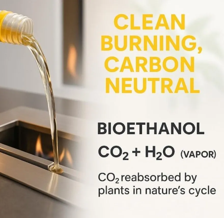 Ethanol 5 liter Bioethanol geruchlos für Innen & Außenkamine Rauchfrei Rußfrei