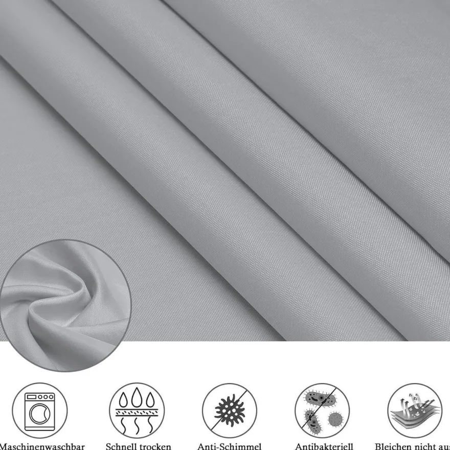 EurCross Duschvorhang Grau 100x180 cm - Wasserdicht, Anti-Schimmel, Schnell