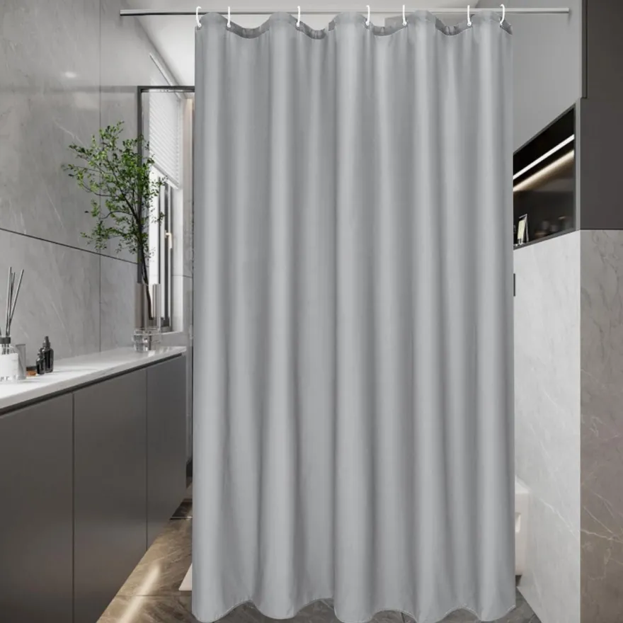 EurCross Duschvorhang Grau 100x180 cm - Wasserdicht, Anti-Schimmel, Schnell