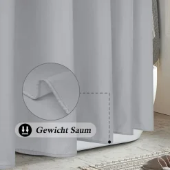 EurCross Duschvorhang Grau 100x180 cm - Wasserdicht, Anti-Schimmel, Schnell
