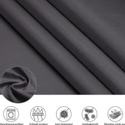 EurCross Duschvorhang 180x180 Dunkelgrau Wasserdicht Textil Polyester Stoff