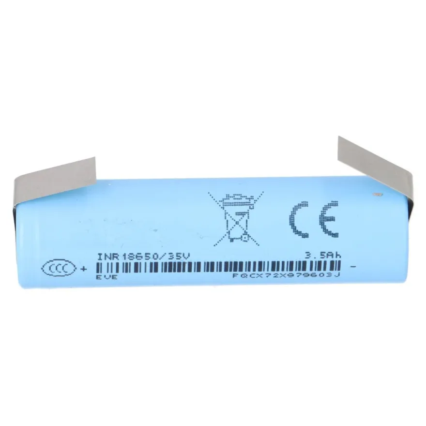 EVE INR18650-35V 18650 Akku 3500mAh 3,6V Flat Top U-Lötfahne