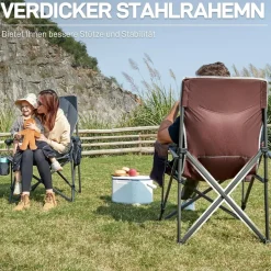 EVER Advanced Campingstuhl Faltbar XL, 230KG belastbar, extra breit mit